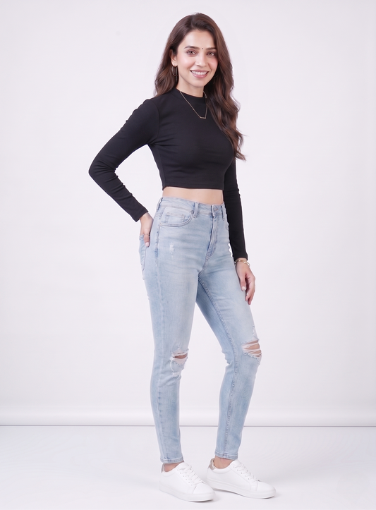 Premium Fitted Ribbed Crop Top - 9 Versatile Shades