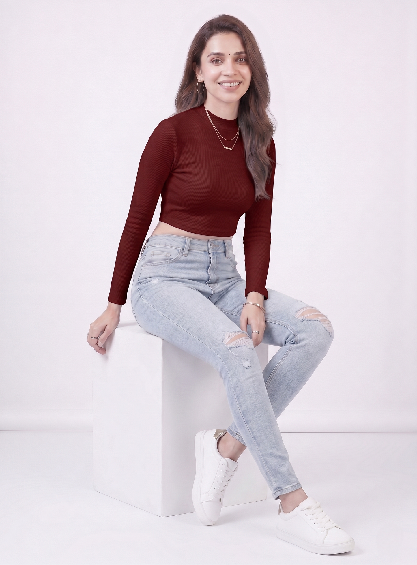 Premium Fitted Ribbed Crop Top - 9 Versatile Shades