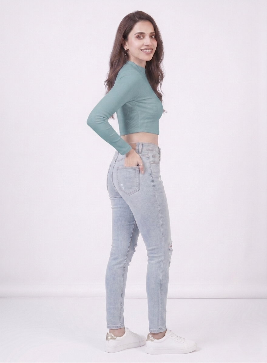 Premium Fitted Ribbed Crop Top - 9 Versatile Shades