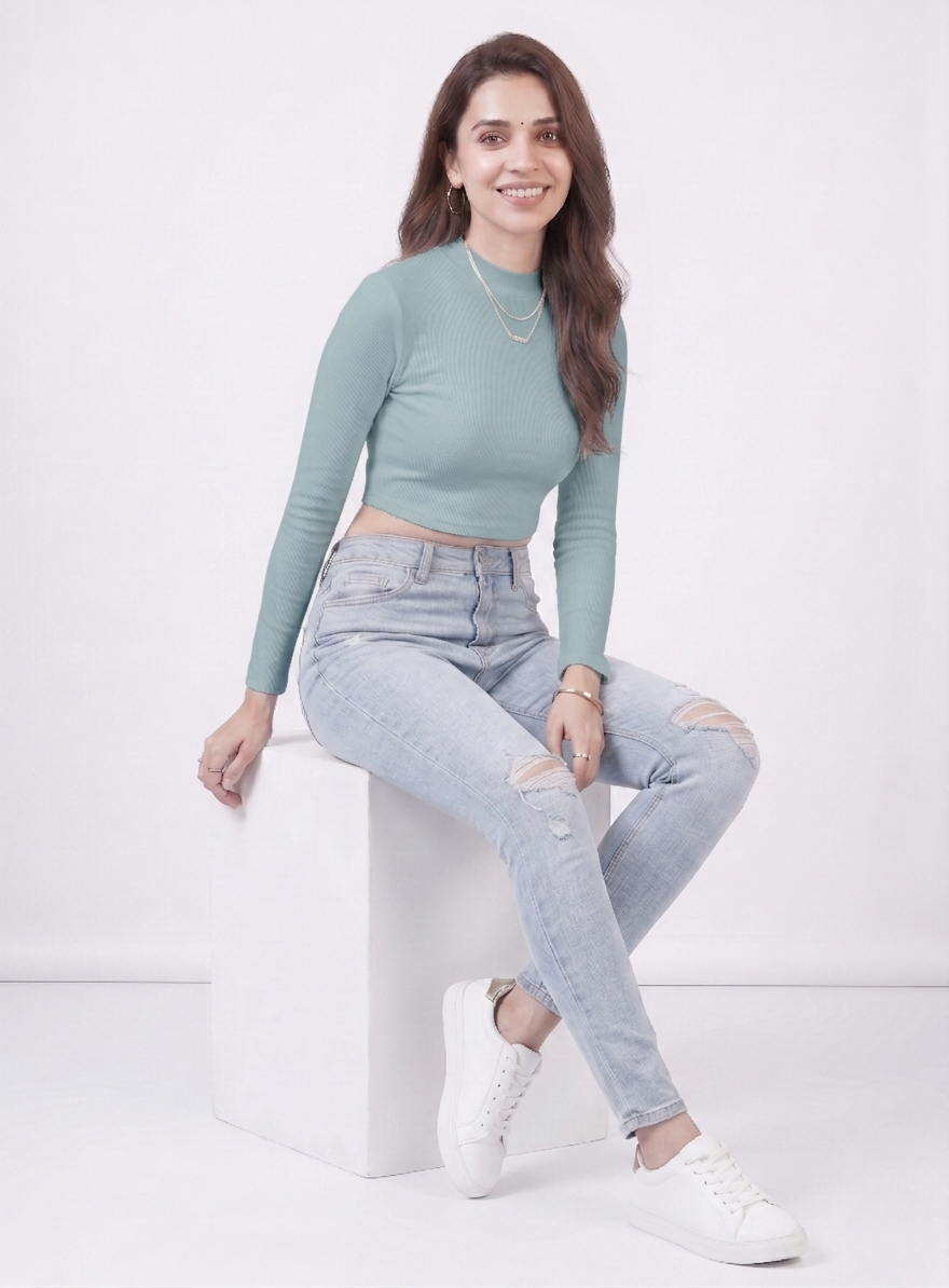 Premium Fitted Ribbed Crop Top - 9 Versatile Shades