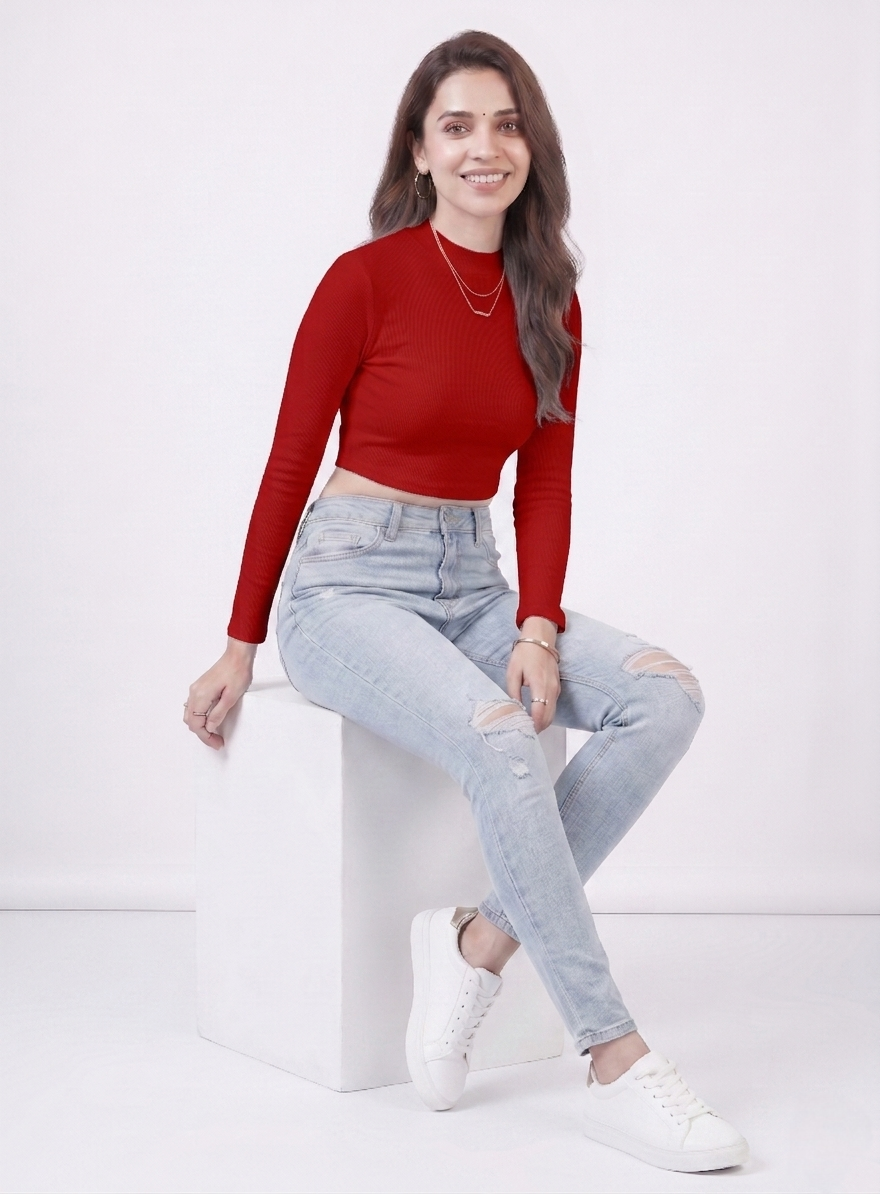 Premium Fitted Ribbed Crop Top - 9 Versatile Shades